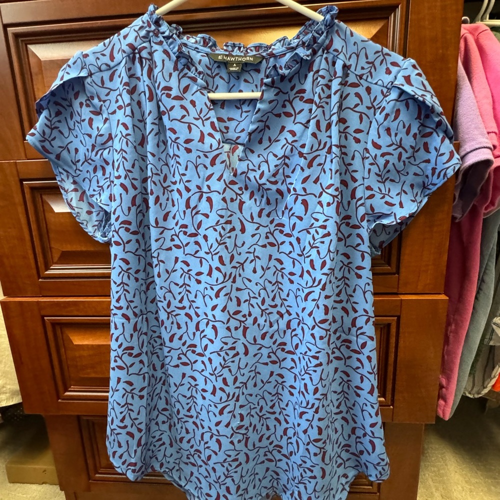 41hawthorn Small Womens Blouse Blue